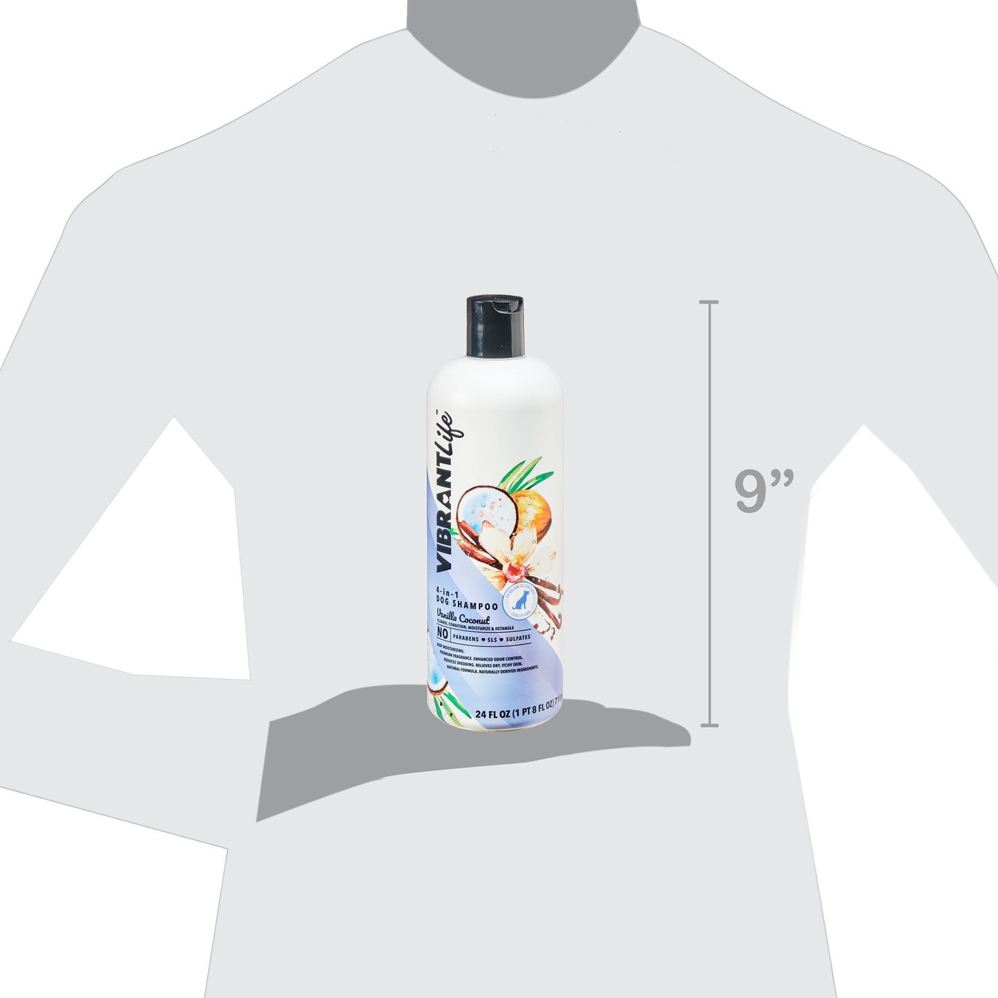 4-In-1 Dog Shampoo, Vanilla Coconut, 24 Fl Oz.