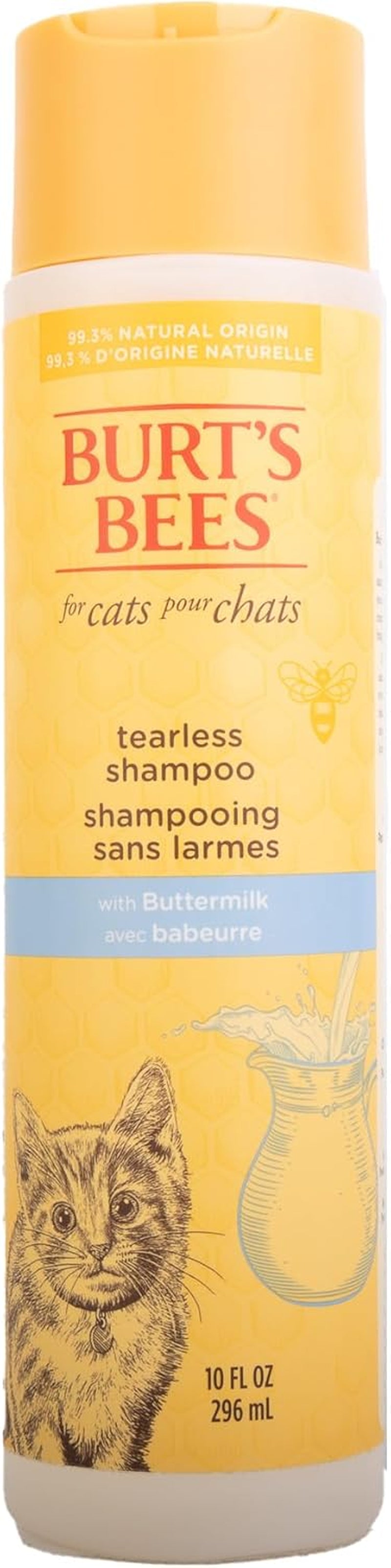 Naturally Derived Kitten Tearless Shampoo with Buttermilk, Cat Shampoo, Kitten Shampoo for Cats - Cat Grooming Supplies, Cat Bath Supplies, 10 Fl Oz