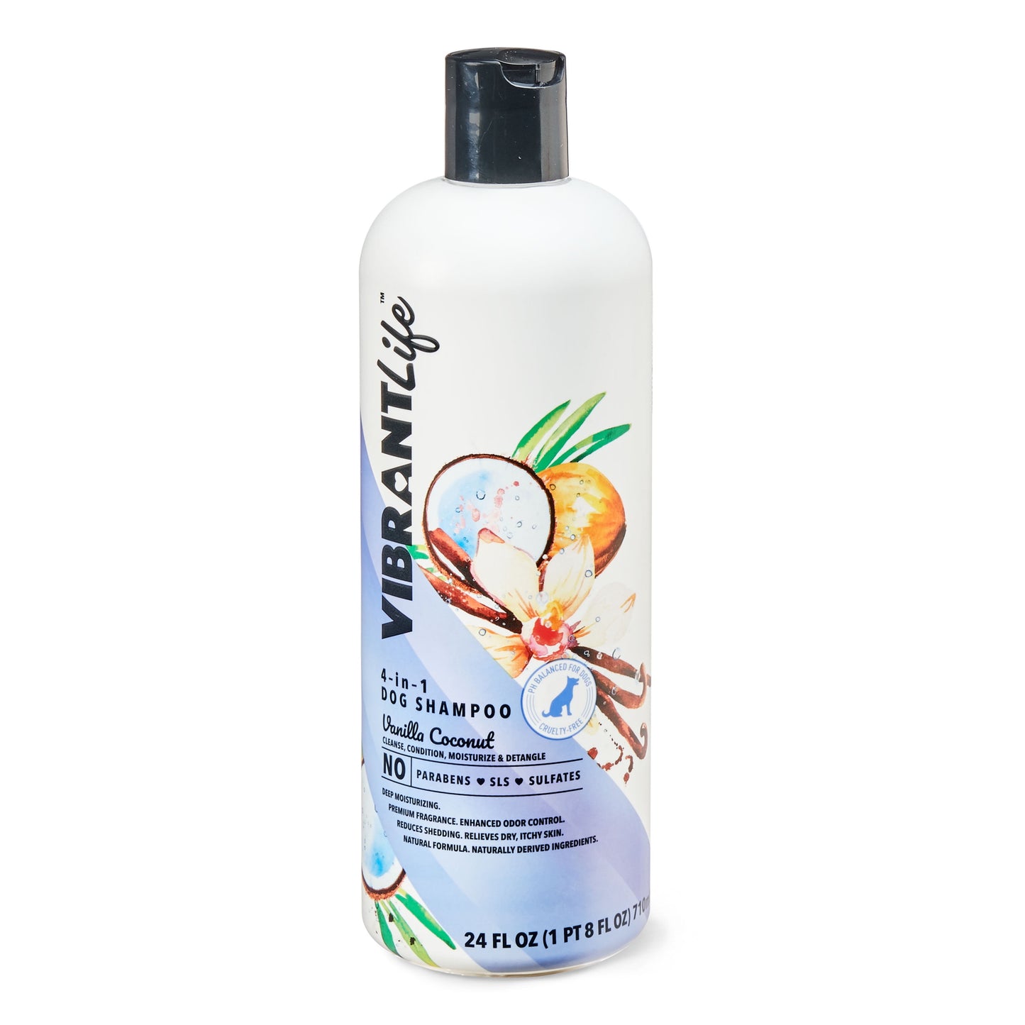 4-In-1 Dog Shampoo, Vanilla Coconut, 24 Fl Oz.
