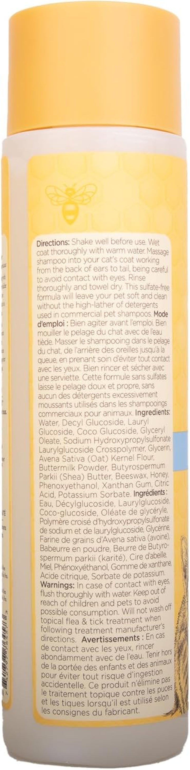 Naturally Derived Kitten Tearless Shampoo with Buttermilk, Cat Shampoo, Kitten Shampoo for Cats - Cat Grooming Supplies, Cat Bath Supplies, 10 Fl Oz