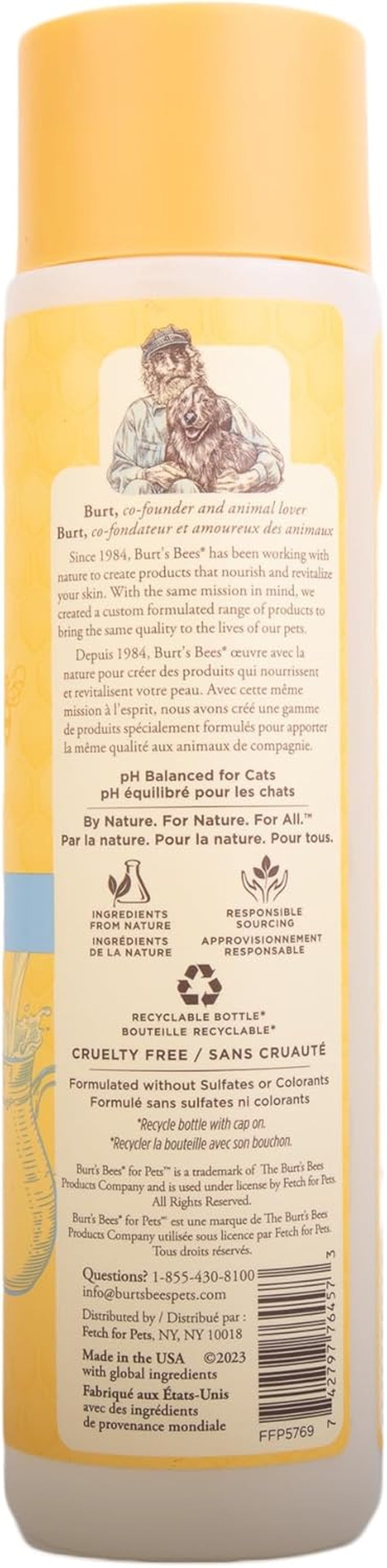 Naturally Derived Kitten Tearless Shampoo with Buttermilk, Cat Shampoo, Kitten Shampoo for Cats - Cat Grooming Supplies, Cat Bath Supplies, 10 Fl Oz