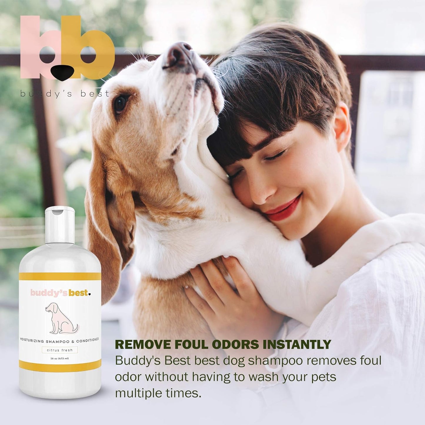 Dog Shampoo for Smelly Dogs - Skin-Friendly, Oatmeal Dog Shampoo and Conditioner for Dry and Sensitive Skin - Moisturizing Puppy Wash Shampoo, Citrus Fresh Scent, 16Oz