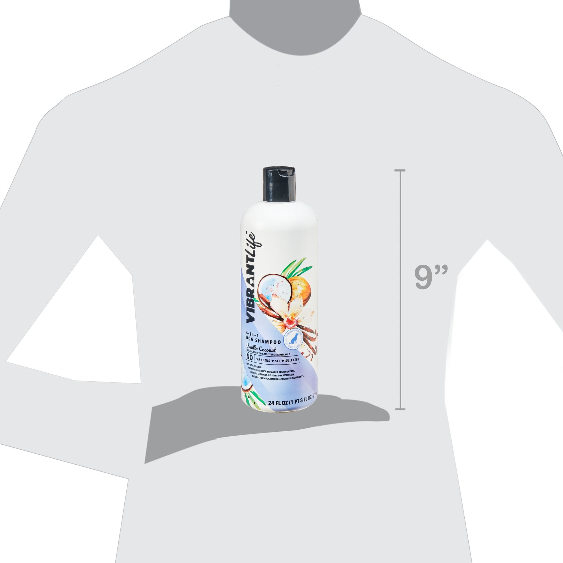 4-In-1 Dog Shampoo, Vanilla Coconut, 24 Fl Oz.