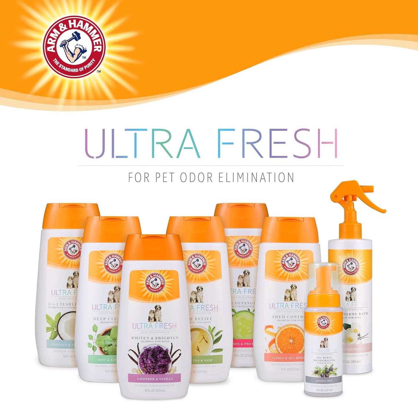 Ultra Fresh Whitening and Brightening Dog Shampoo | Baking Soda Neutralizes Bad Odors | Pet Shampoo in Calming Lavender and Vanilla Scent, 16 Fl Oz