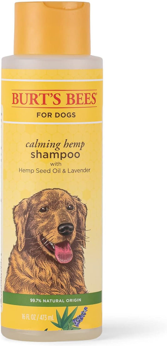 Calming Hemp Shampoo - Burt'S Bees Dog Shampoo with Hemp Seed Oil & Lavender Made with Naturally Derived Ingredients - Hemp Dog Shampoo, Ph Balanced for Dogs, 16 Fl Oz