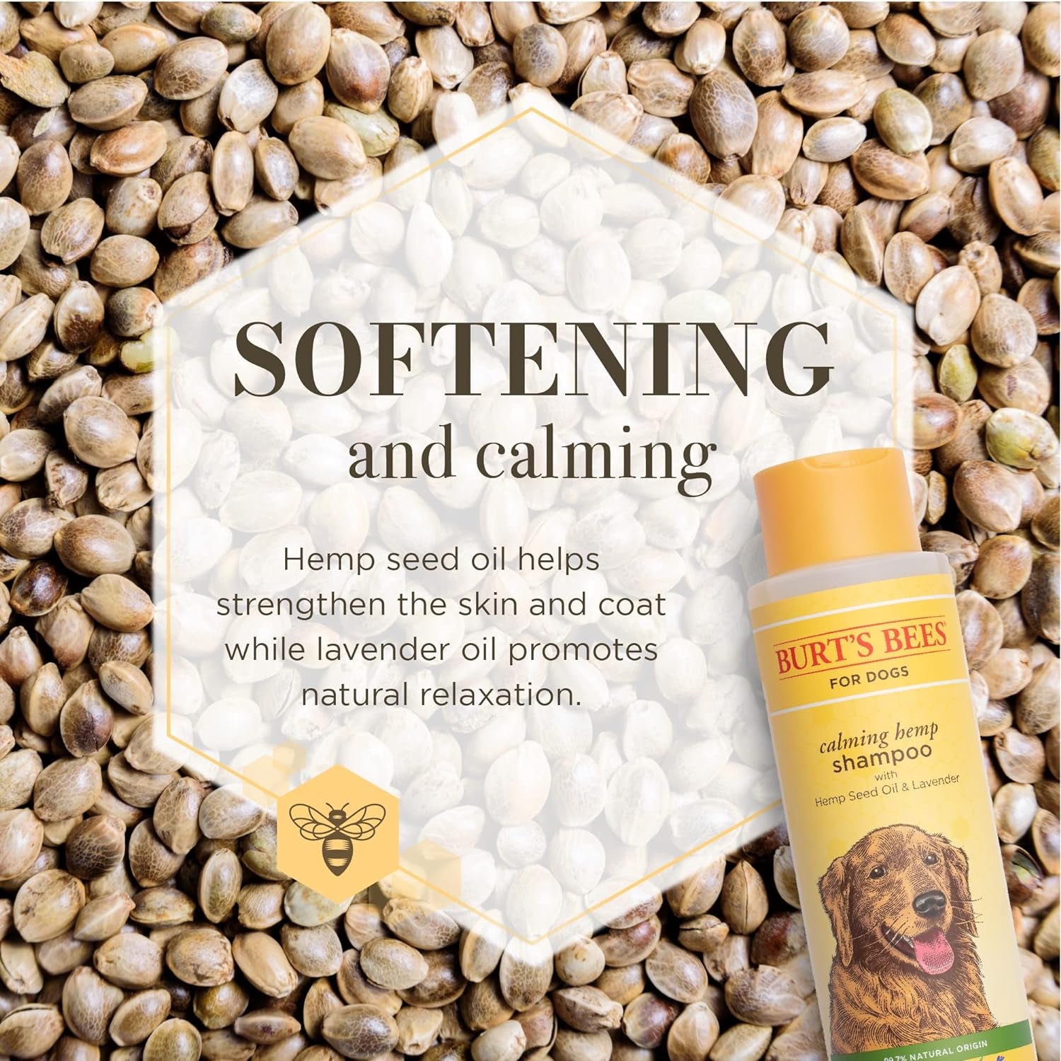 Calming Hemp Shampoo - Burt'S Bees Dog Shampoo with Hemp Seed Oil & Lavender Made with Naturally Derived Ingredients - Hemp Dog Shampoo, Ph Balanced for Dogs, 16 Fl Oz